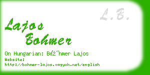 lajos bohmer business card